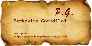 Perkovits Gothárd névjegykártya